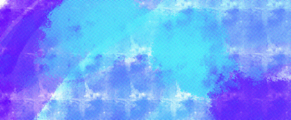 Abstract halftone PNG texture with vibrant blue and purple gradient. Dotted pattern with grainy...