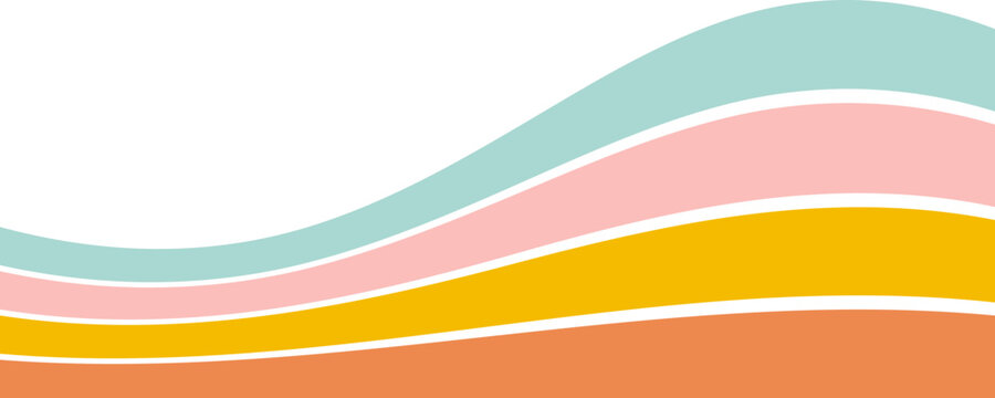 Retro striped wave divider for website headers. Abstract border element for dynamic digital interface design.