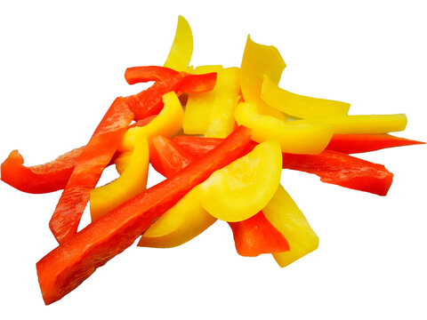 Colorful Sliced Bell Peppers on a White Background for Fresh Meals