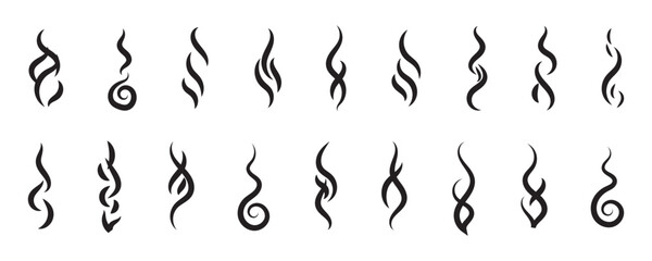 Naklejka premium Smoke, aroma lines icon. Doodle Wavy Smoke lines symbol sketch style hand drawn