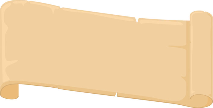 parchment scroll lie rolled and spread on a white background. Vector illustration