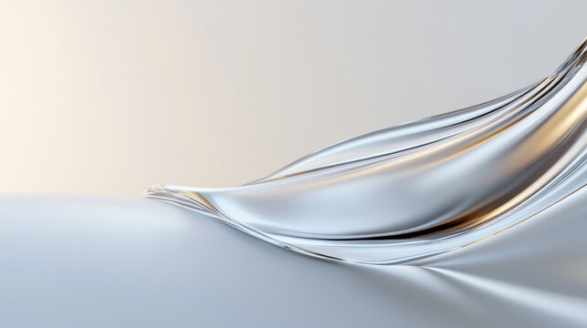 Liquid metal surface with flowing chrome waves and mirrored ripples, creating a sleek, luxurious modern background for product, tech, or design applications
