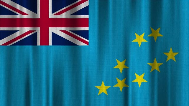 Tuvalu flag waving in the wind with high quality fabric texture