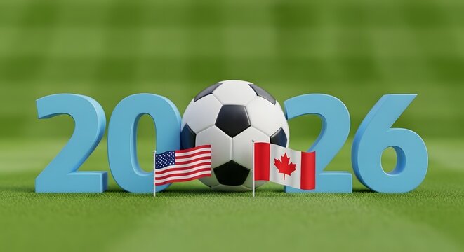 2026 fifa world cup usa canada soccer ball flags