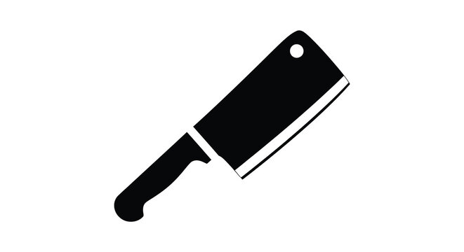 cleaver knife silhouette on white background high quality professional detailed modern elegant stylish clean crisp vibrant colorful digital creative innovative