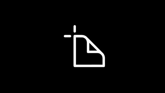 Clean white document icon with a folded corner and a sparkle effect on a black background