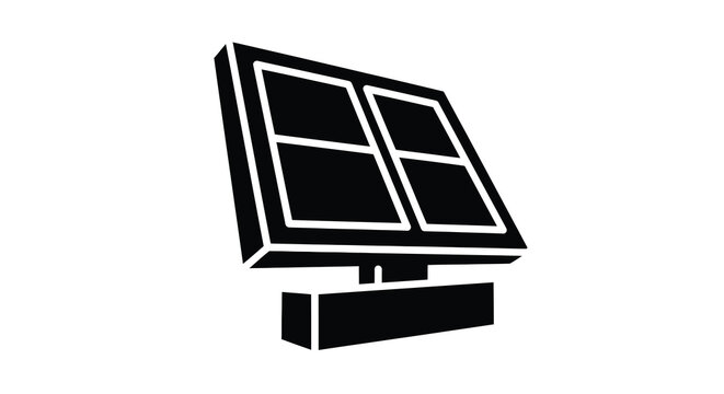 computer monitor icon in black and white vector style isolated on white background high quality professional detailed modern elegant stylish