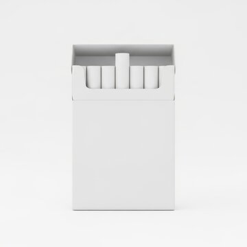 A white cigarette box with a pack of cigarettes