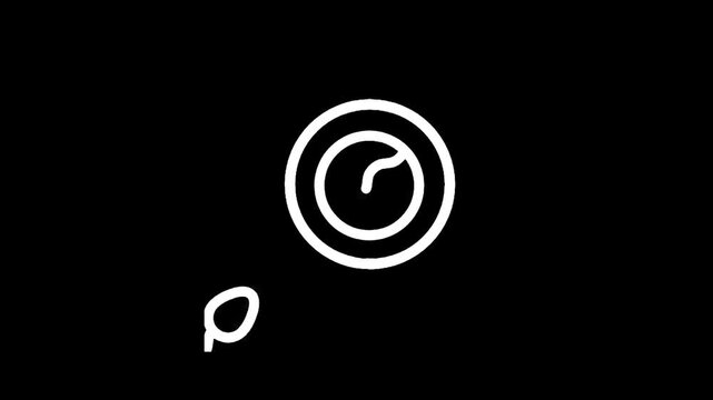 Minimalist white abstract shapes on a black background, simple and modern design