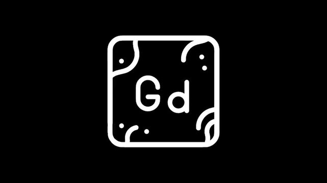 Periodic table element Gadolinium Gd with atomic number 64 icon