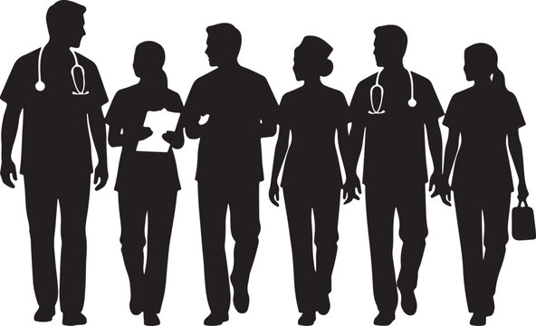 Construction workers and engineers silhouette set featuring builders with hardhats tools blueprints shovels and ladders isolated on white background vector illustration collection