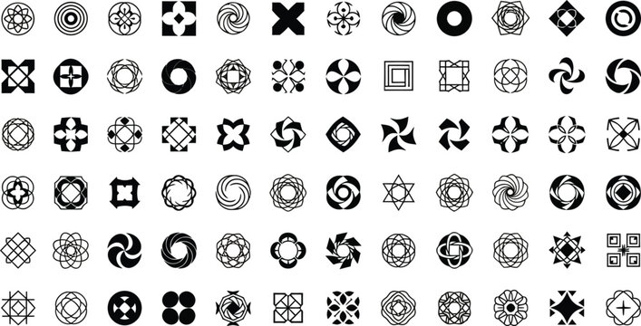 Abstract geometric mandala patterns collection Vector