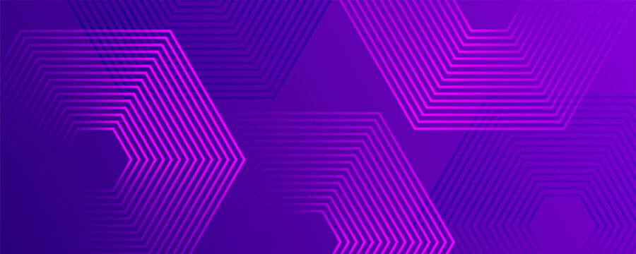Purple abstract background with modern hexagonal lines. Vector illustration
