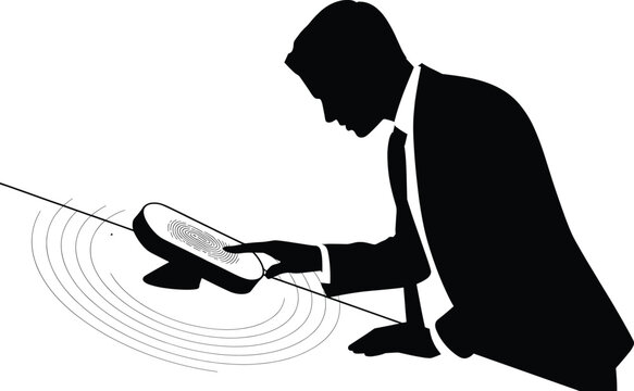man, suit, tie, kneeling, stone, skipping, water, ripples, silhouette, black, white, holding, across Man in suit and tie, kneeling, holding a stone skipping across water