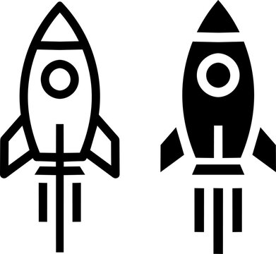futuristic rocket ships launching vector illustration
