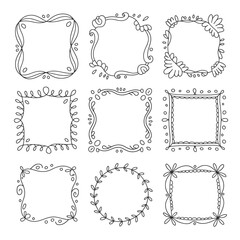 Obraz premium The image features nine different decorative frames arranged in a grid.