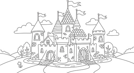 Obraz premium sketch of the castle