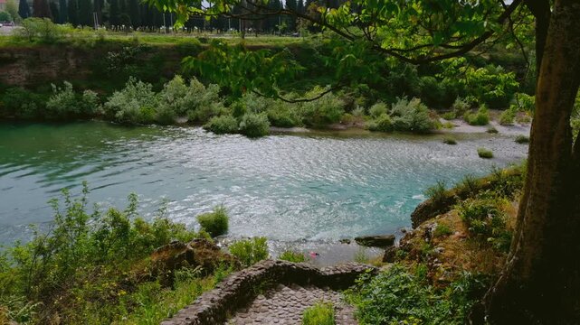 Turquoise Moraca River Canyon in Podgorica, Montenegro