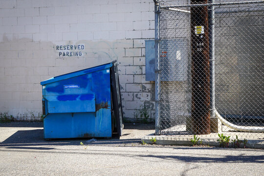 Urban alleyway with old worn building