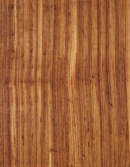 Fototapeta premium Zebrano zebrawood veneer with bold golden brown and dark stripe grain, exotic African hardwood surface.