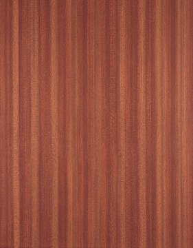 Sapele laminate wood texture with distinctive ribbon grain pattern.