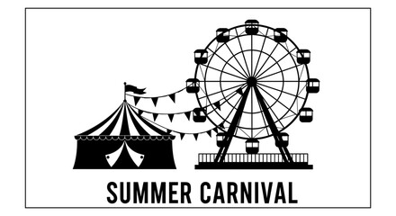 fair ferriswheel carnival illustration fun leisure tent colorful © RubaidIslam