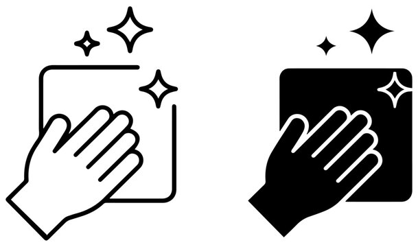 cleaning icon set with hygiene symbols