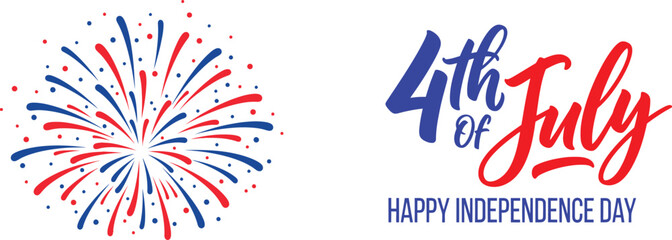 Fototapeta premium Festive 4th of july independence day celebration with fireworks display