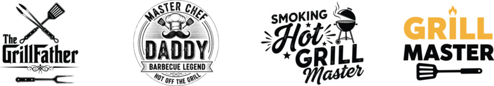 Father's day grill master designs celebrating dad with bbq grilling graphics