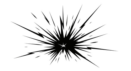 Fototapeta premium Abstract Black and White Vector Explosion Illustration Comic Style Impact Burst Effect