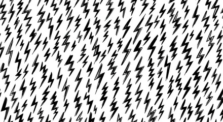 Intense black and white abstract pattern of jagged diagonal lines