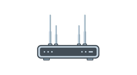 Fototapeta premium Wireless router icon flat vector illustration on white background