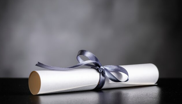 Elegantly tied diploma scroll signifying academic achievement and success