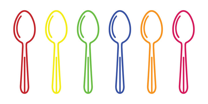 Colorful spoons arrayed in a row a vibrant still life composition