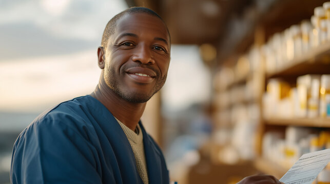 Pharmacy technician in hospital receiving department checking incoming controlled substance shipment against DEA order form, pharmaceutical inventory management, institutional compliance, delivery v