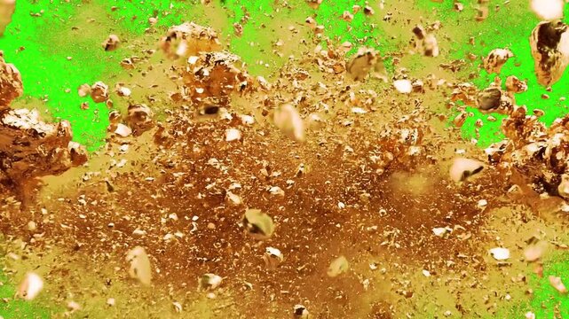 Gold Explosion Burst on Chroma Key Green Screen