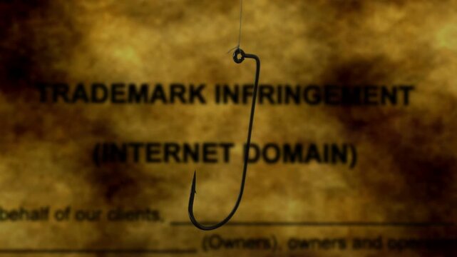 Trademark Infringement Internet Domain Concept with Fishing Hook Trap