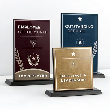 Employee Awards Outstanding Service Leadership and Team Player Recognition Plaques