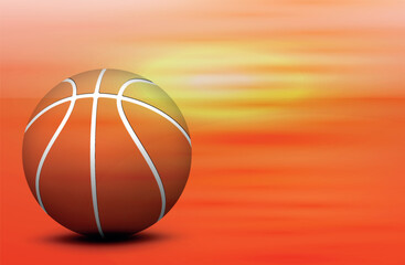 Fototapeta premium Orange basketball against a wooden background