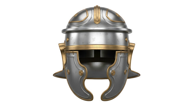 Roman Centurion Galea Helmet with Crest on Transparent Background, PNG