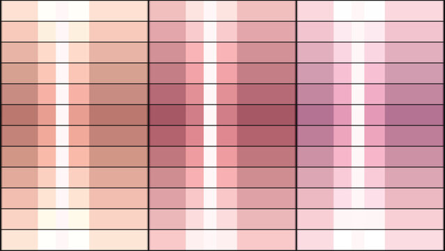 Minimalist color palette vector, professional skin tone swatches and makeup shades, neutral beige and pink gradient chart, cosmetic color guide for digital design