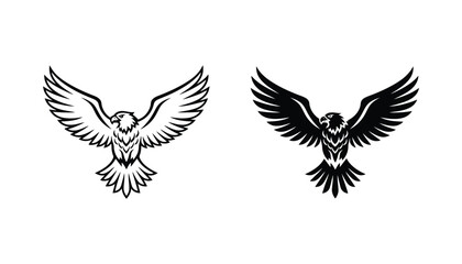 Fototapeta premium Majestic eagle spreading wings icon in detailed vector illustration style