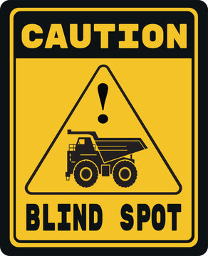 Blind Spot Warning Sign Vector Illustration