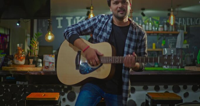 Emotional climax of a romantic drama where a musician chooses his present love, while his former lover breaks down and leaves, accepting the end of their story