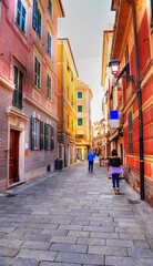 Fototapeta premium alleys of the historic center of Varazze, Savona, Italy