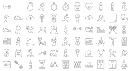 Obraz premium Various icons on white background.