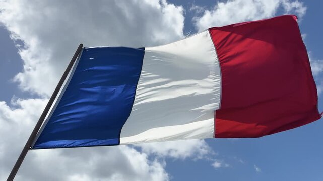 French Flag flying in the wind