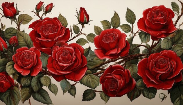 red roses border