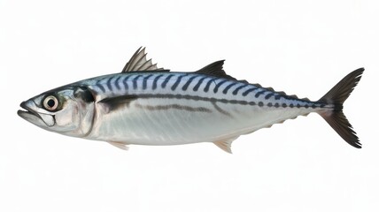 Fototapeta premium Whole Atlantic mackerel fish isolated on white background