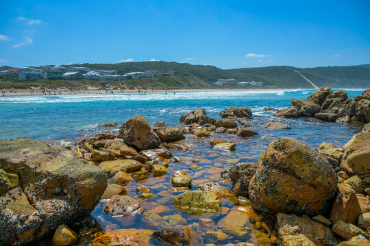 Beautiful Buffelsbaai or Buffalo bay beach near Knysna in garden route
